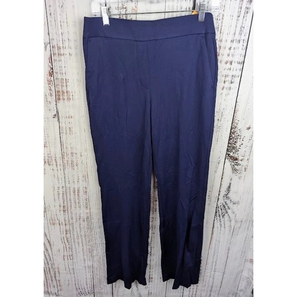 Anne Klein Solid Pull On Pants Distant Mountain Women's Size S Blue Straight Leg - Picture 2 of 5